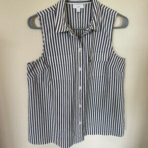 JJILL sleeveless blouse Black and white, size Small